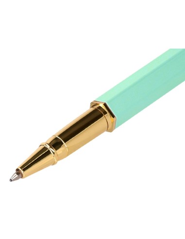 BOLIGRAFO BELIUS MACARON BLISS HEXAGONAL VE. GOLD AZ. CAJA DISEÑO