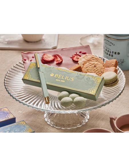 BOLIGRAFO BELIUS MACARON BLISS HEXAGONAL VE. GOLD AZ. CAJA DISEÑO