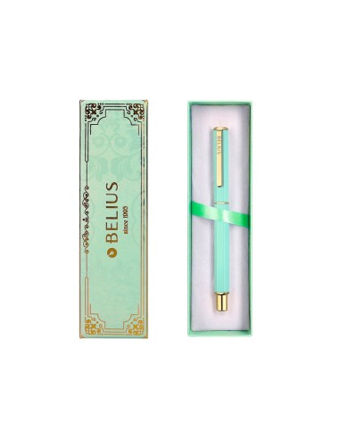 BOLIGRAFO BELIUS MACARON BLISS HEXAGONAL VE. GOLD AZ. CAJA DISEÑO