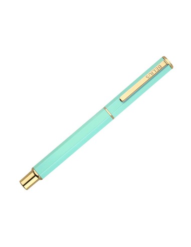 BOLIGRAFO BELIUS MACARON BLISS HEXAGONAL VE. GOLD AZ. CAJA DISEÑO