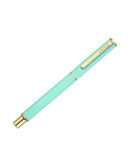 BOLIGRAFO BELIUS MACARON BLISS HEXAGONAL VE. GOLD AZ. CAJA DISEÑO