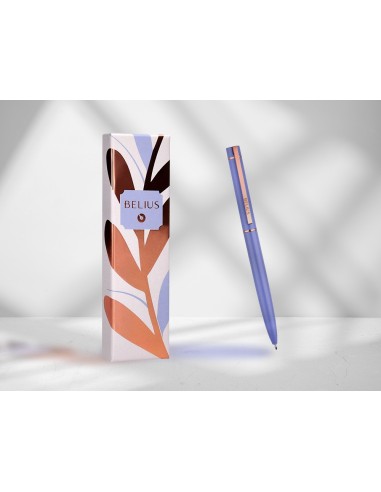 BOLIGRAFO BELIUS ROSE AL.COLOR LAVANDA/ORO ROSA TINTA AZ. CAJA DISEÑO