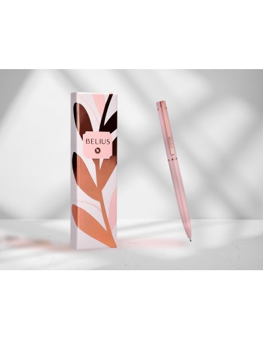 BOLIGRAFO BELIUS ROSE AL.COLOR ROSA/ORO ROSA TINTA AZ. CAJA DISEÑO