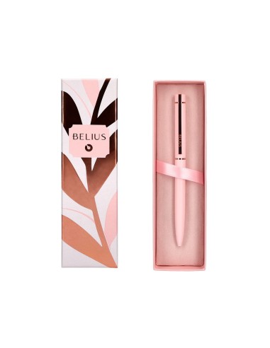 BOLIGRAFO BELIUS ROSE AL.COLOR ROSA/ORO ROSA TINTA AZ. CAJA DISEÑO