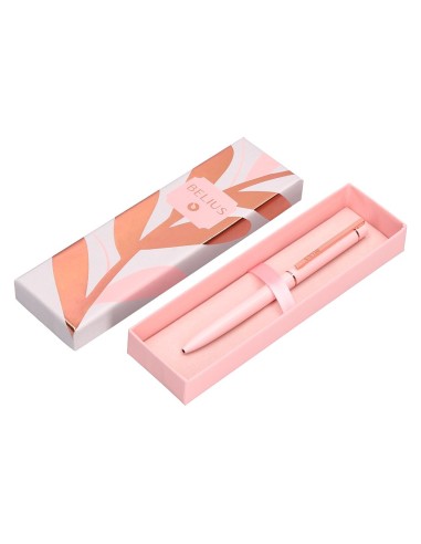 BOLIGRAFO BELIUS ROSE AL.COLOR ROSA/ORO ROSA TINTA AZ. CAJA DISEÑO