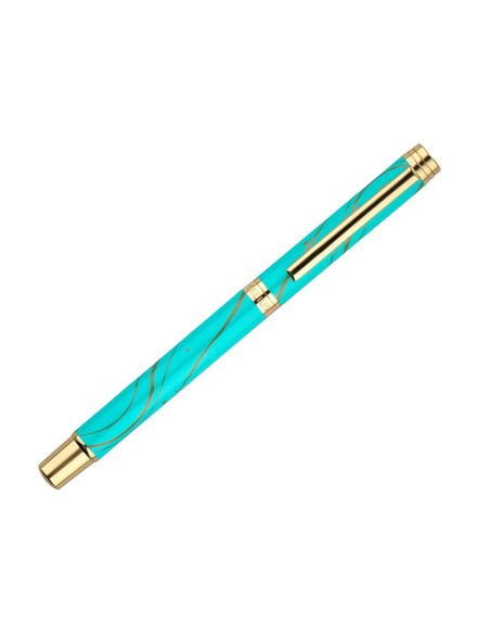 ROLLER BELIUS AQUA AL.COLOR TURQ.Y DORADO TINTA NG. CAJA DISEÑO