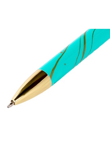 BOLIGRAFO BELIUS AQUA AL.COLOR TURQ.Y DORADO TINTA AZ. CAJA DISEÑO