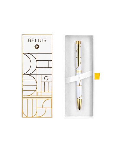 BOLIGRAFO BELIUS CARTE BLANCHE BL.DORADO TINTA AZ. CAJA DISEÑO
