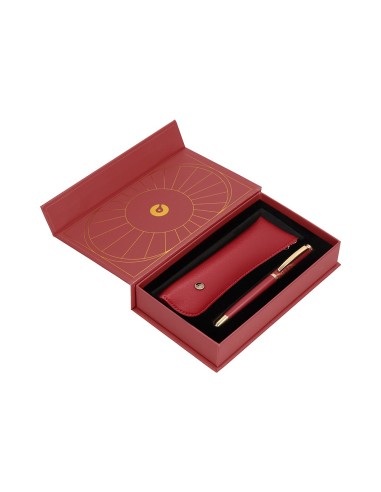 PLUMA  BELIUS SOIREE ART DECO GRANATE DORADO TINTA AZ. CAJA DISEÑO