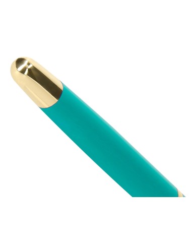 BOLIGRAFO  BELIUS SOIREE ART DECO TURQ.Y DORADO TINTA AZ. CAJA DISEÑO