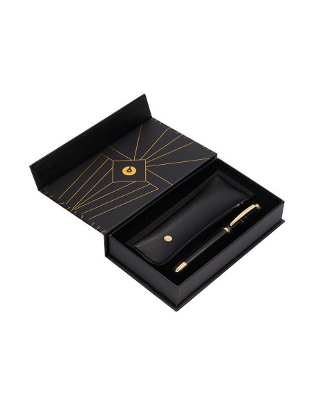 PLUMA  BELIUS SOIREE ART DECO NG.Y DORADO TINTA AZ. CAJA DISEÑO
