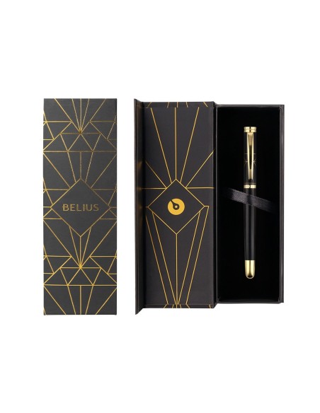 BOLIGRAFO BELIUS SOIREE AL.ART DECO NG.Y GOLD AZ. CAJA DISEÑO