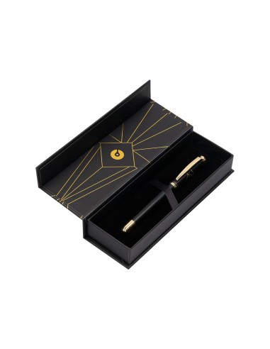 PLUMA BELIUS SOIREE AL.COLOR ART DECO NG.Y DORADO TINTA AZ.