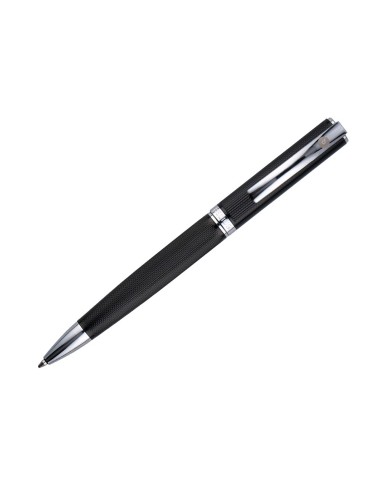 BOLIGRAFO BELIUS TURBO AL.TEXT PUNTEADA NG.Y PLATEADO AZ. CAJA DISEÑO