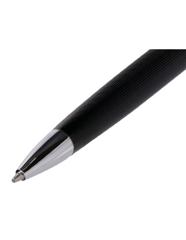 BOLIGRAFO BELIUS TURBO AL.TEXT PUNTEADA NG.Y PLATEADO AZ. CAJA DISEÑO