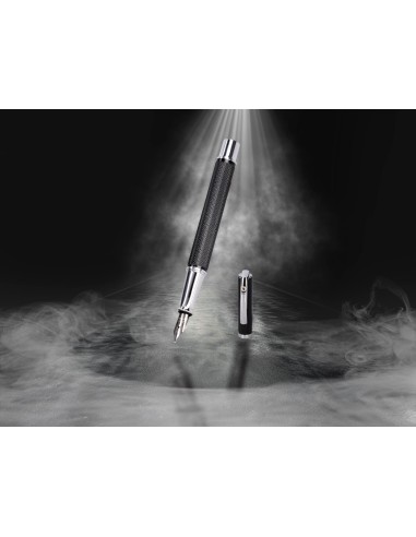 PLUMA  BELIUS TURBO AL.TEXTURA PUNTEADA NG.Y PLATEADO TINTA AZ.