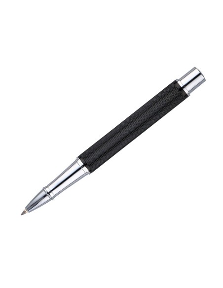 BOLIGRAFO BELIUS TURBO AL.TEXT PUNTEADA NG.Y PLATEADO AZ. CAJA DISEÑO