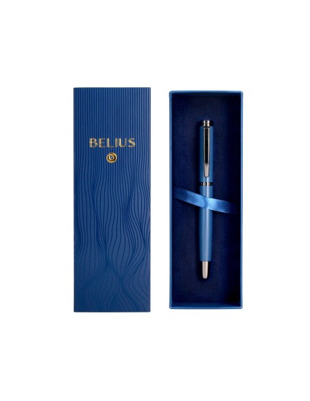 BOLIGRAFO BELIUS NEPTUNO AL.TEXTURA WAVY AZ.MAR. AZ. CAJA DISEÑO