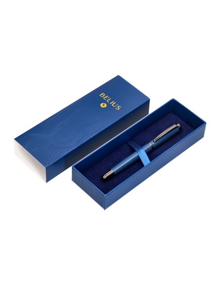 PLUMA BELIUS NEPTUNO AL.TEXTURA WAVY AZ.MAR. TINTA AZ. CAJA DISEÑO