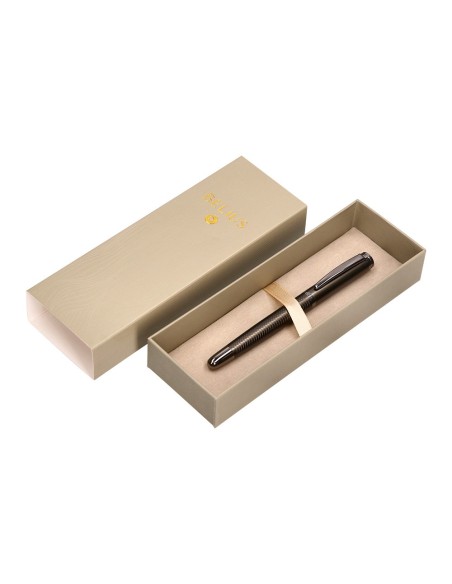 PLUMA BELIUS NEPTUNO AL.TEXTURA WAVY CAQUI TINTA AZ. CAJA DISEÑO