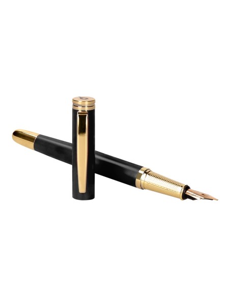 PLUMA BELIUS PASSION DOR AL.TEXT CEPILLADA NG.Y DORADO TINTA AZ.