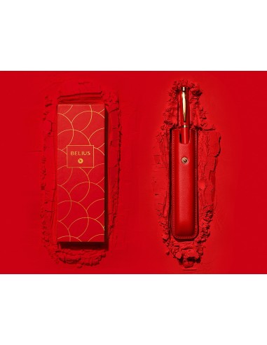BOLIGRAFO BELIUS PASSION AL.TEXT  CEPILLADA RJ. GOLD AZ. CAJA DISEÑO