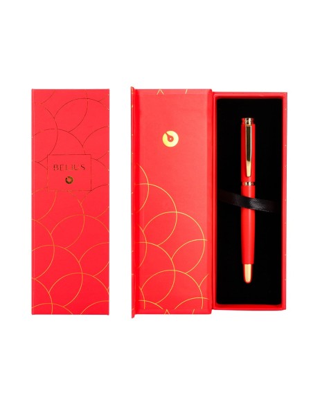 BOLIGRAFO BELIUS PASSION AL.TEXTURA CEPILLADA RJ.GOLD AZ. CAJA DISEÑO