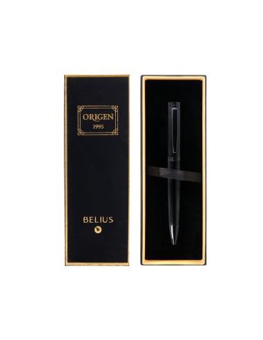 BOLIGRAFO BELIUS ORIGEN 1995 AL.TEXTURA CEPILLADA NG.AZ. CAJA DISEÑO