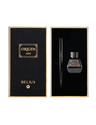 PLUMA FRASCO TINTA BELIUS ORIGEN 1995 AL.TEXT.CEPILLADA NG.TINTA NG.