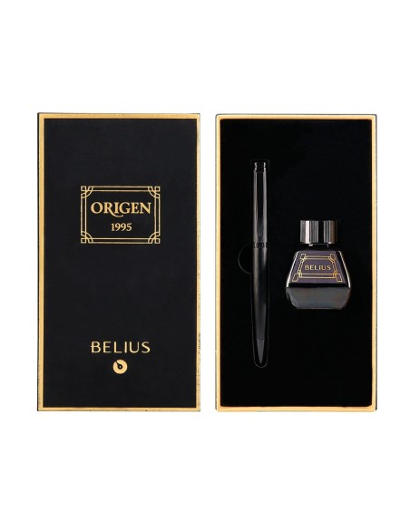 PLUMA FRASCO TINTA BELIUS ORIGEN 1995 AL.TEXT.CEPILLADA NG.TINTA NG.