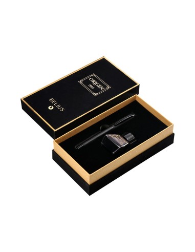 PLUMA FRASCO TINTA BELIUS ORIGEN 1995 AL.TEXT.CEPILLADA NG.TINTA NG.