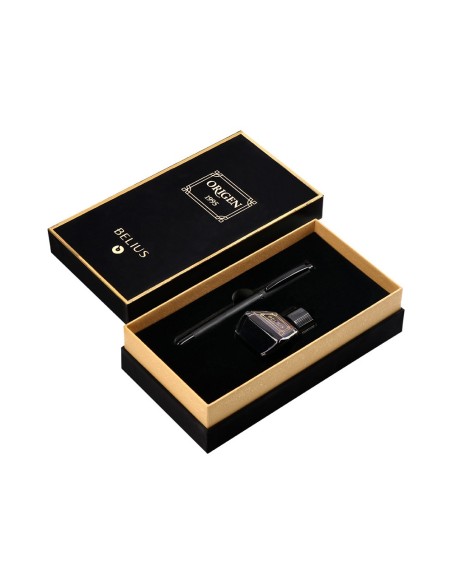 PLUMA FRASCO TINTA BELIUS ORIGEN 1995 AL.TEXT.CEPILLADA NG.TINTA NG.