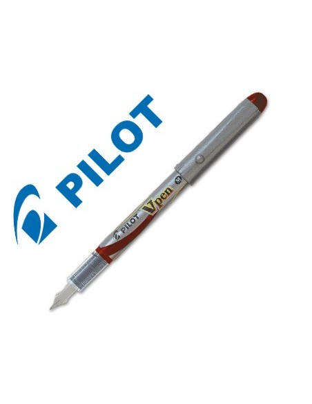 PLUMA PILOT V PEN SILVER DESECHABLE ROJO SVP-4WR