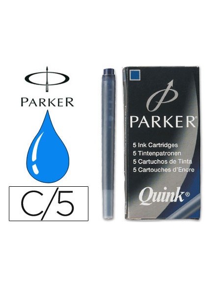 TINTA ESTILOGRAFICA PARKER AZUL PERM.CAJA 5 CARTUCHOS