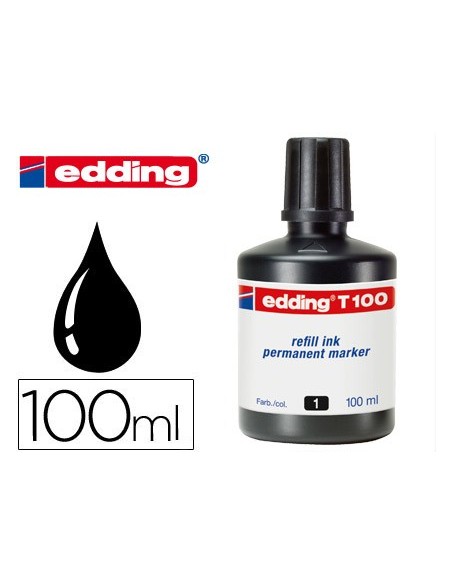 TINTA ROTULADOR EDDING T-100 NEGRO FRASCO 100 ML