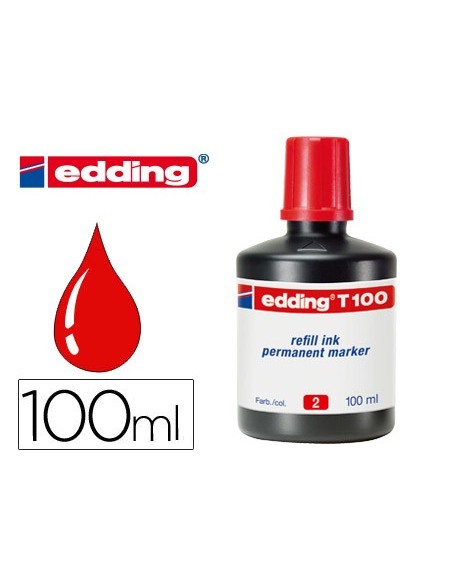 TINTA ROTULADOR EDDING T-100 ROJO FRASCO 100 ML