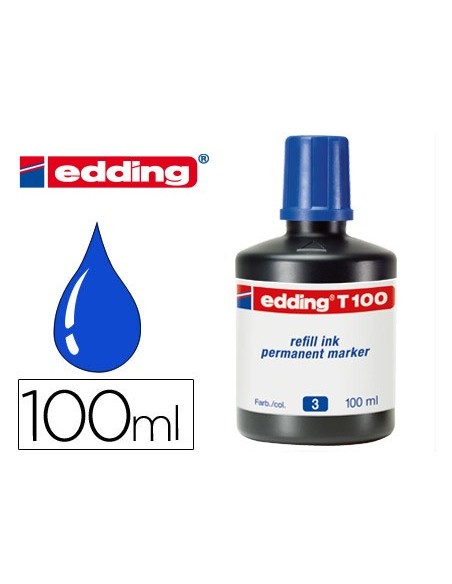 TINTA ROTULADOR EDDING T-100 AZUL FRASCO 100 ML