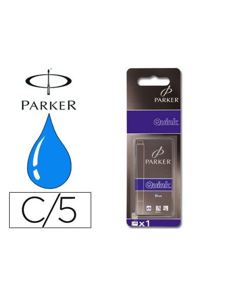 TINTA ESTILOGRAFICA PARKER AZUL REAL CAJA 5 CARTUCHOS