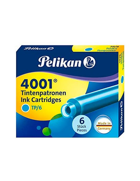 TINTA ESTILOGRAFICA PELIKAN TP6 TURQ.CAJA 6 CARTUCHOS