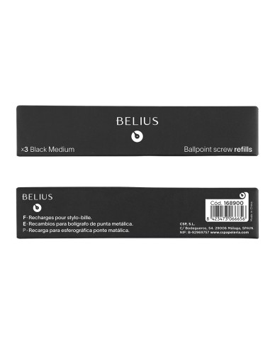 RECAMBIO BOLIGRAFO BELIUS NG.0,8MM CAJA 3 UD.