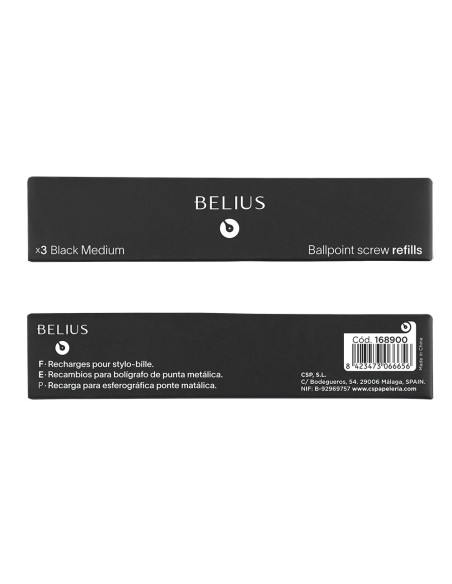 RECAMBIO BOLIGRAFO BELIUS NG.0,8MM CAJA 3 UD.