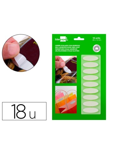 VELCRO AUTOADHESIVO OVALADO  BL.35X12MM 18 UD.
