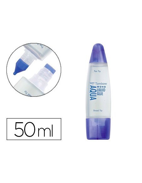 PEGAMENTO COLA LIQUIDA TOMBOW TRANSPARENTE AQUA PERM.2 PUNTAS 50ML