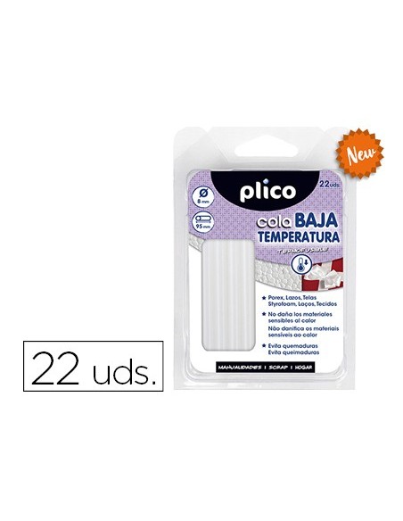 BARRA TERMOFUSIBLE PLICO COLA BAJA TEMPERATURA 8X95MM 22 UDS.