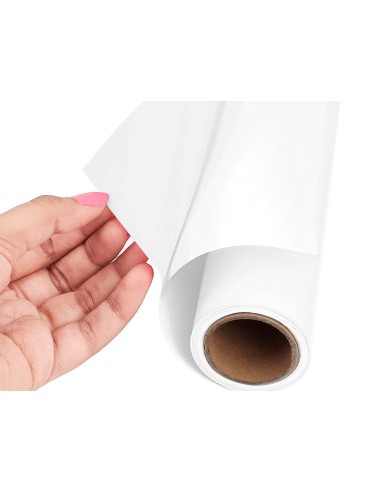 ROLLO ADHESIVO LIDERPAPEL UNICOLOR BLANCO BRILLO ROLLO 0,45 X 20 MT
