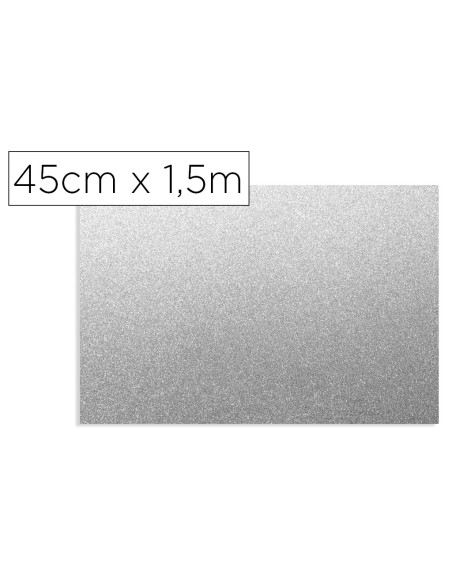 ROLLO ADH.D-C-FIX PLATA METAL BRILLO ANCHO 45 CM LARGO 1,5MT.