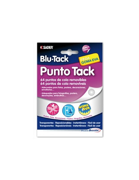 SUJETACOSA MASILLA BOSTIK BLU TACK PUNTO TACK 64 PUNTOS DE COLA