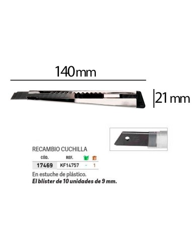 CUTTER METALICO Q-CON.C/FUNDA CUCHILLA ESTRECHA