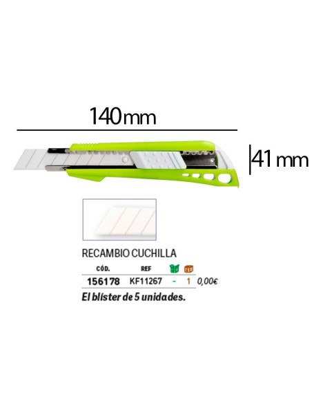 CUTER Q-CON.CUCHILLA ANCHA CERAMICA BLISTER