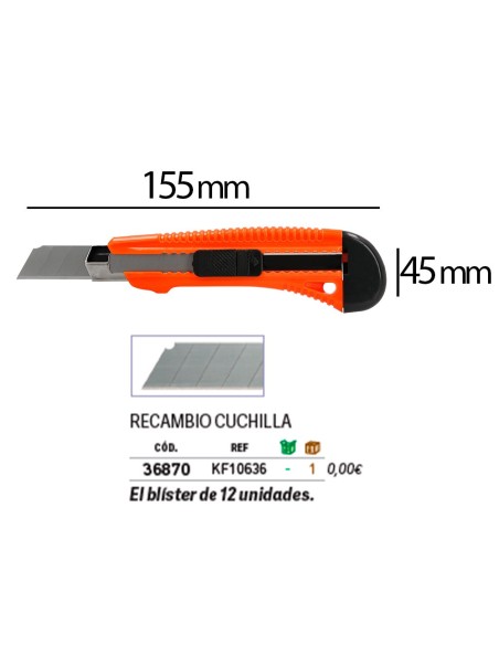 CUTTER Q-CON.68BC C/PROTECTOR METALICO CUCHILLA ANCHA